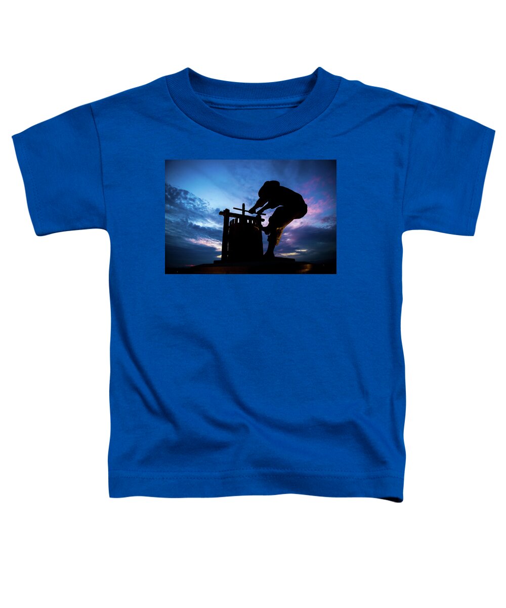 Napa Valley Toddler T-Shirt featuring the photograph Grape Crusher by Aileen Savage