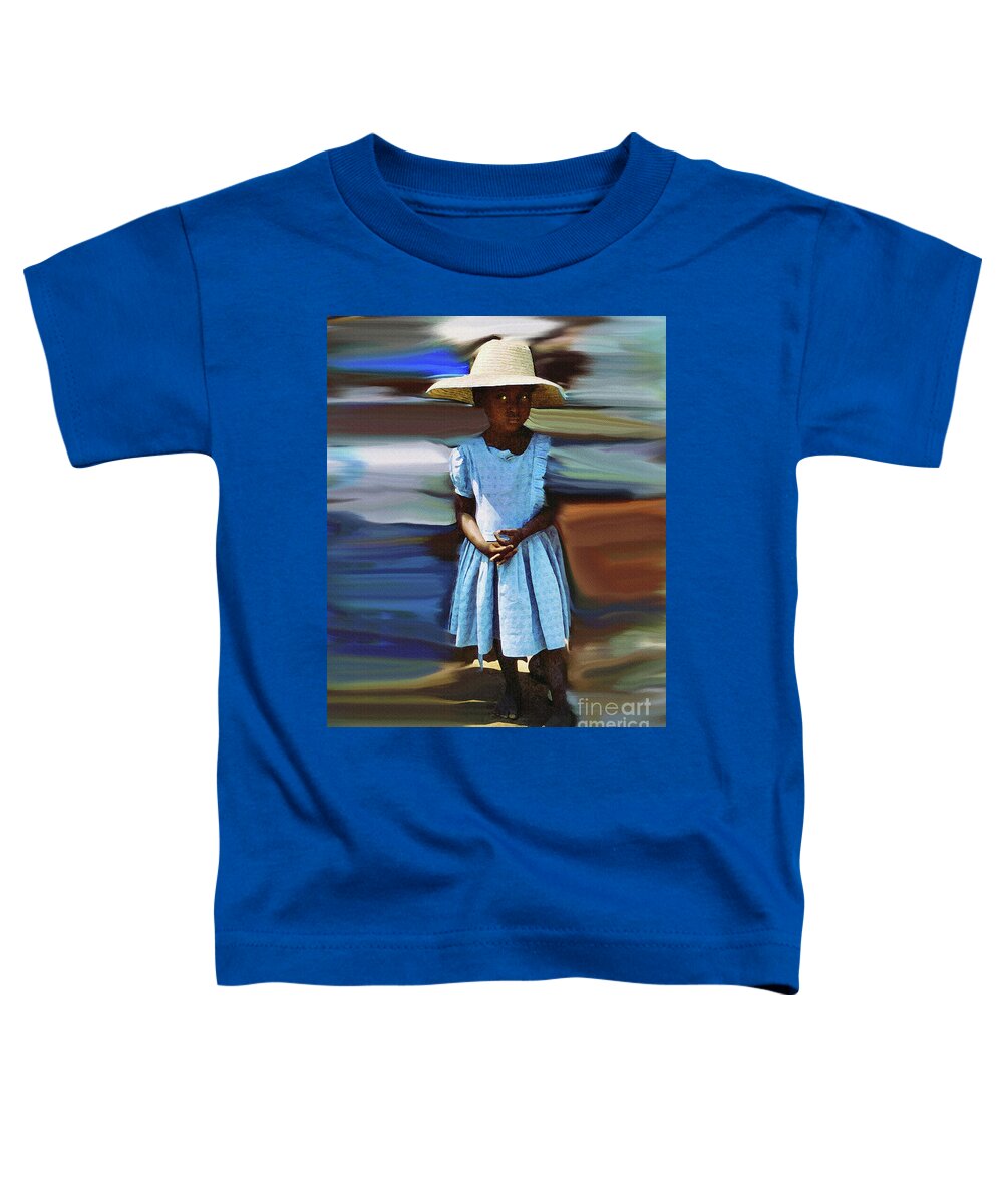 Diane Berry Toddler T-Shirt featuring the painting Haitian Clinic Child Klinik Ayisyen an pitit by Diane E Berry