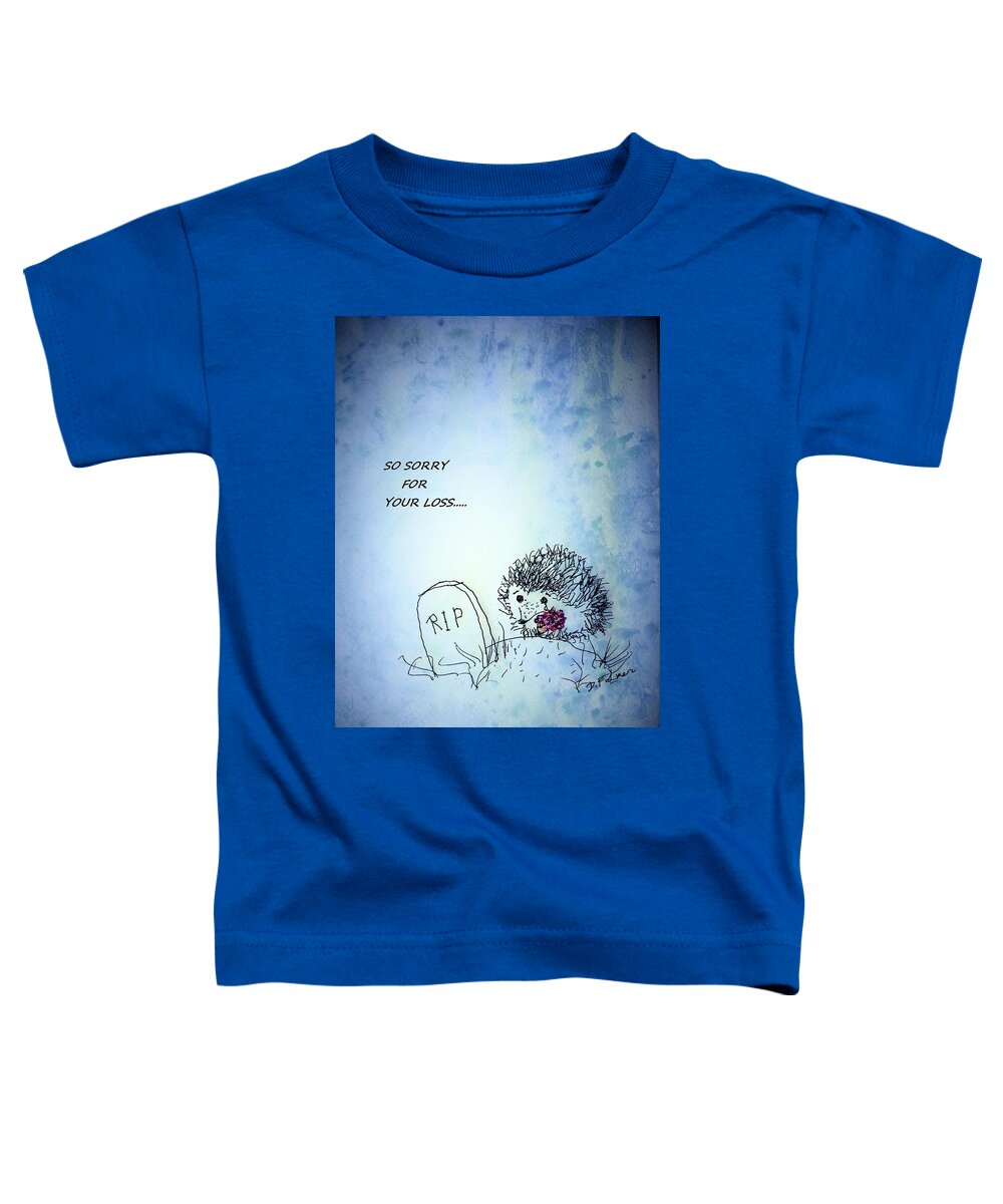 Hedgehog Toddler T-Shirt featuring the drawing Hedgehog Sympathy by Denise F Fulmer