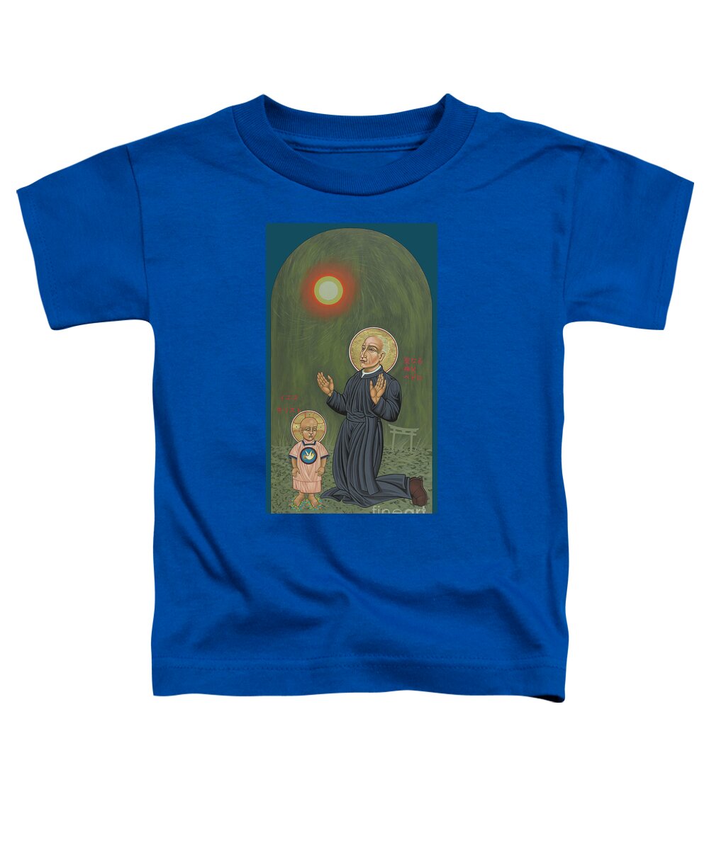 Holy Father Pedro Arrupe Toddler T-Shirt featuring the painting Holy Father Pedro Arrupe, SJ in Hiroshima with the Christ Child 293 by William Hart McNichols