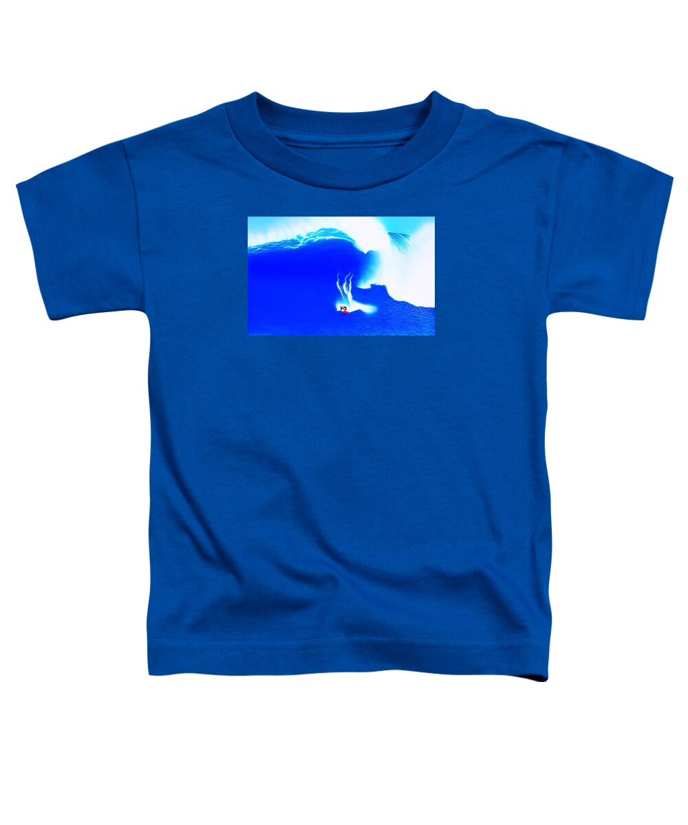 Surfing Toddler T-Shirt featuring the painting Jaws 1998 by John Kaelin