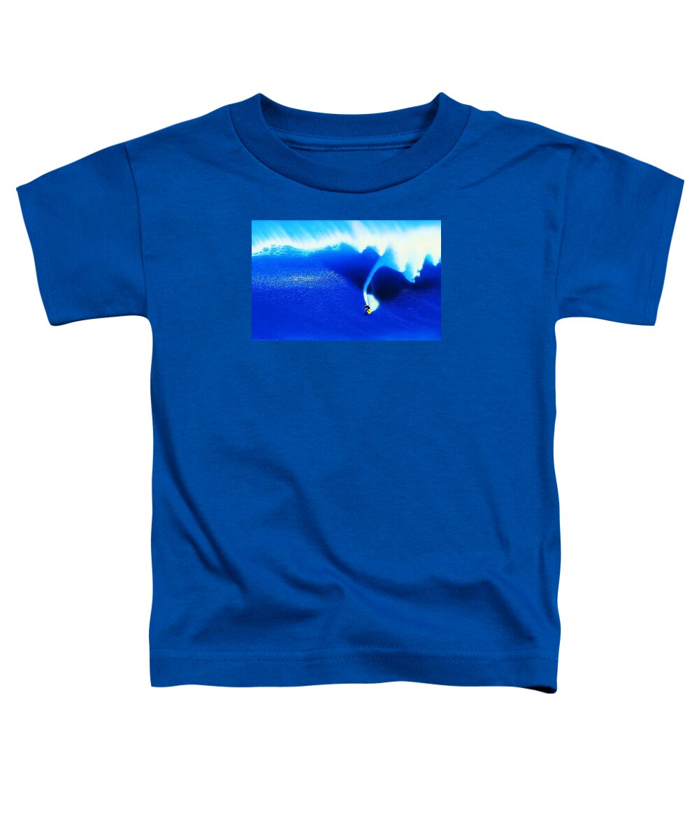 Surfing Toddler T-Shirt featuring the painting Jaws Barrel 2 of 3 by John Kaelin