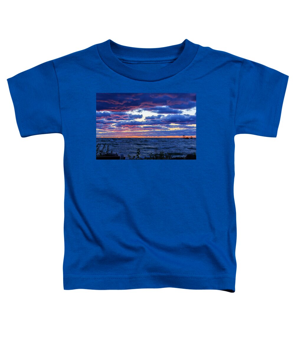 Door County Toddler T-Shirt featuring the photograph Lake Michigan Windy Sunrise by Joni Eskridge
