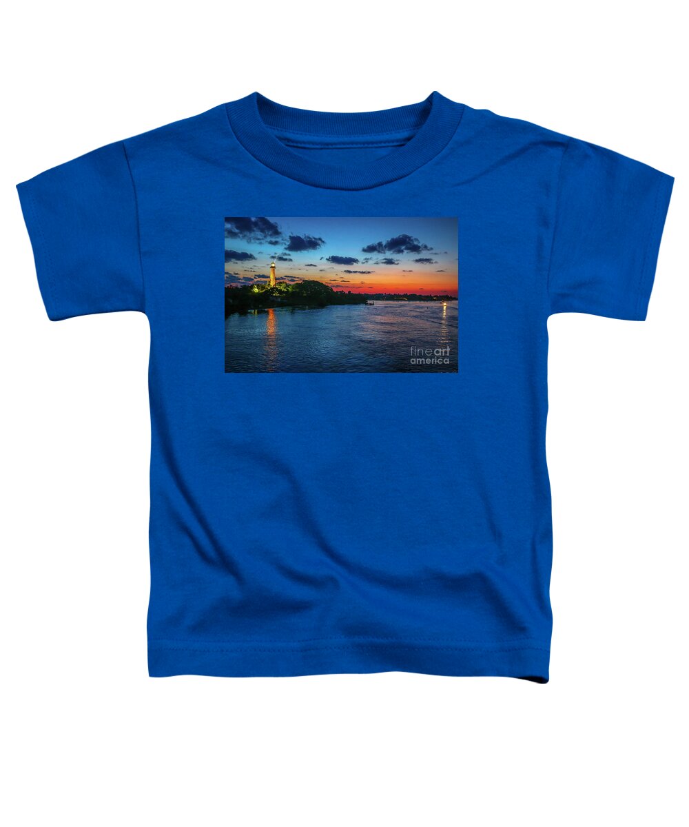 Light House Toddler T-Shirt featuring the photograph Lighthouse Light Beam by Tom Claud