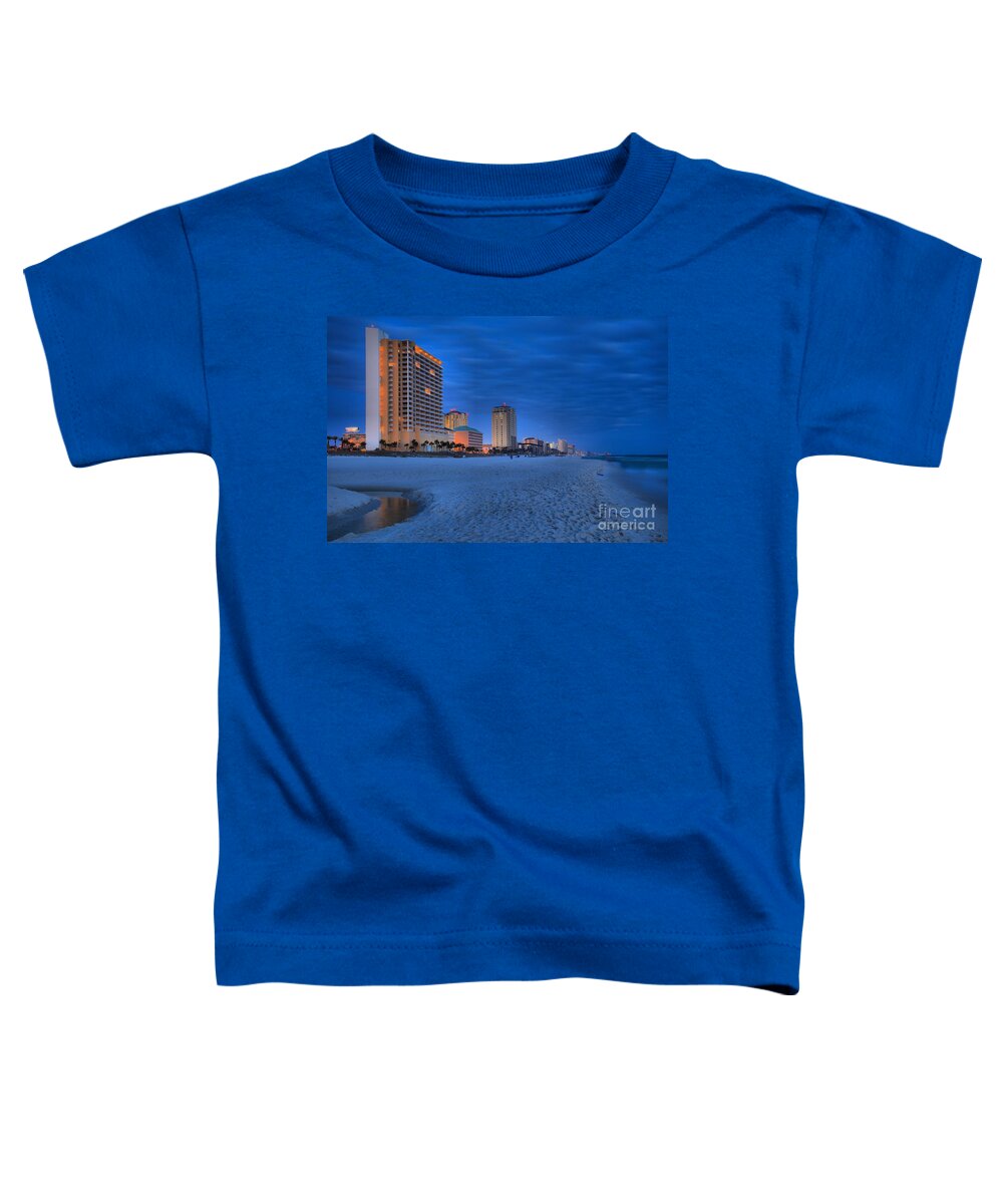 Panama City Toddler T-Shirt featuring the photograph Lights On At Panama City Beach by Adam Jewell