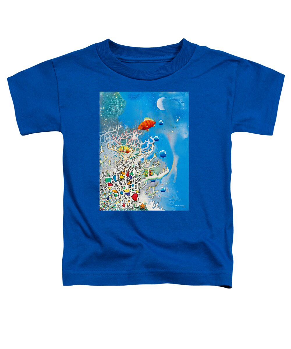 Beach House Toddler T-Shirt featuring the painting Liza's Reef by Lee Pantas