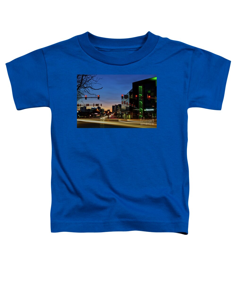 Sunrise Toddler T-Shirt featuring the photograph Looking down West 7th by Paul Quinn