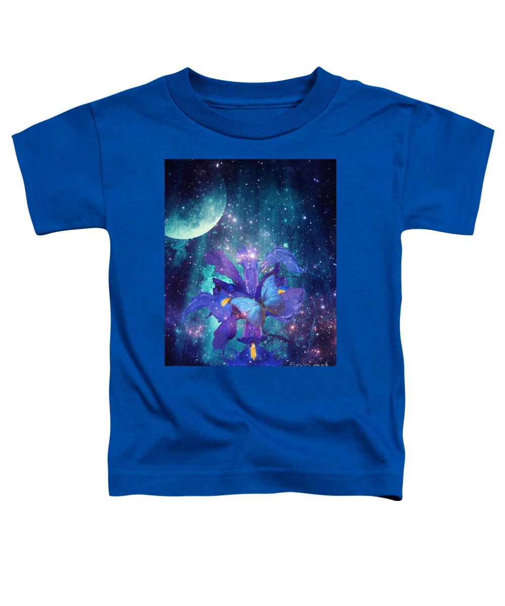 Midnight Butterfly Toddler T-Shirt featuring the digital art Midnight Butterfly by Mo T