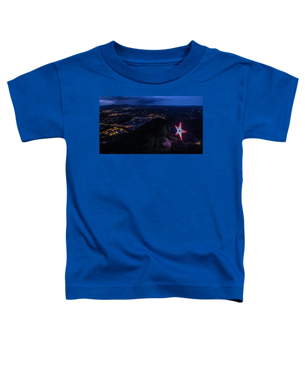 Mill Mountain Toddler T-Shirt featuring the photograph Mill Mountain at Dusk 2 by Star City SkyCams