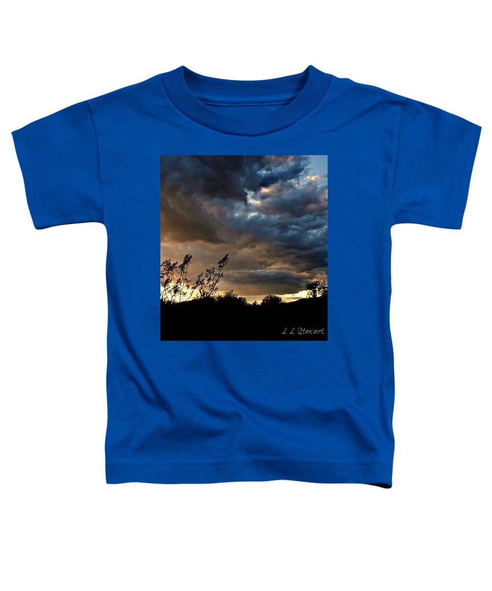  Toddler T-Shirt featuring the photograph Monsoon Sunset by L L Stewart