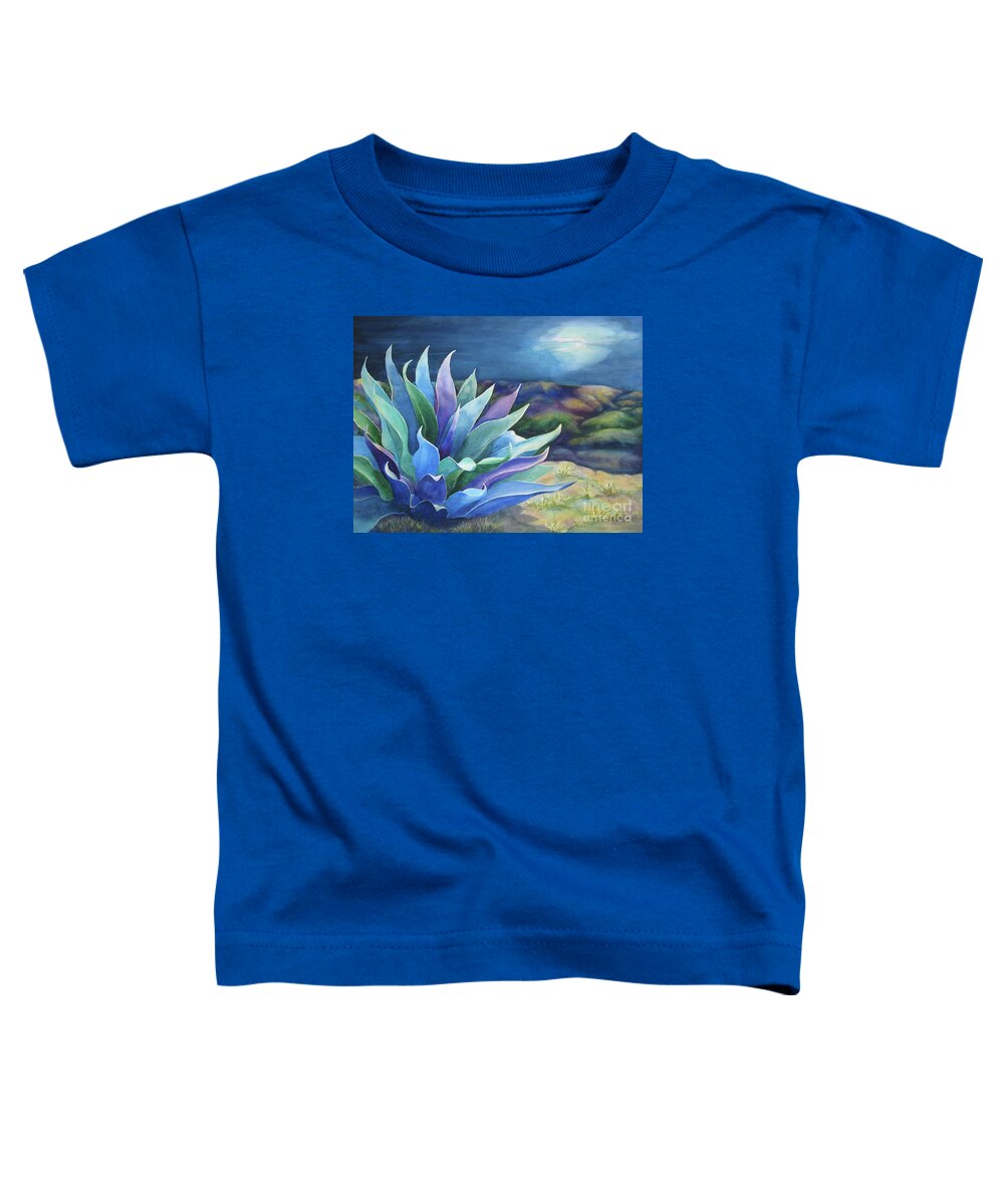 Nancy Charbeneau Toddler T-Shirt featuring the painting Moonlit Agave by Nancy Charbeneau