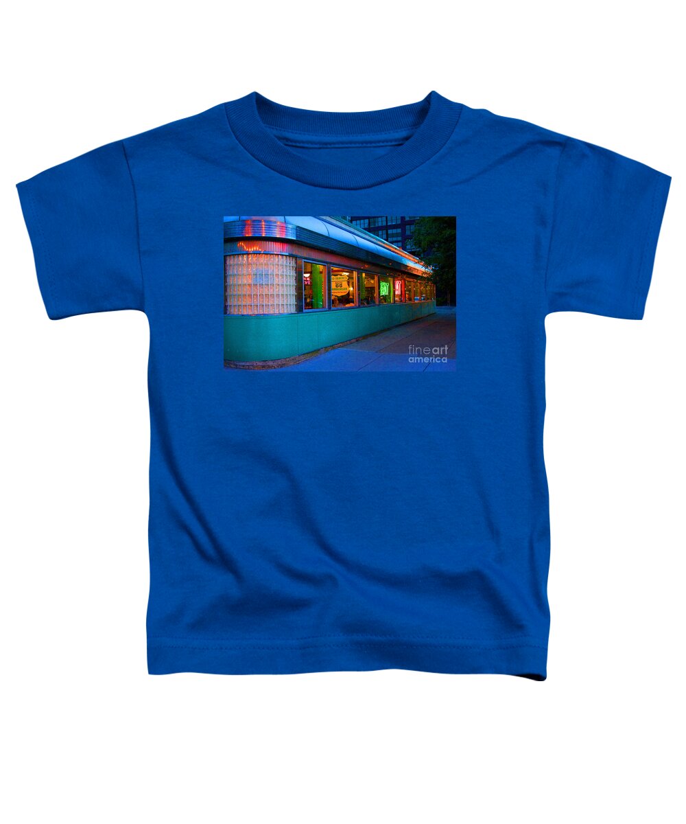 Chicago Toddler T-Shirt featuring the photograph Neon Diner by Crystal Nederman
