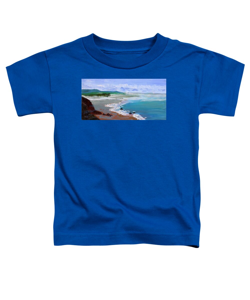 Fog Toddler T-Shirt featuring the painting Northcoast Fog by Caroline Henry