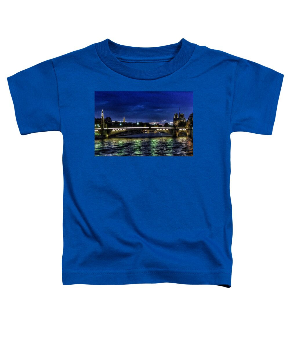 Paris Toddler T-Shirt featuring the photograph Nuit Parisienne reloaded by HELGE Art Gallery