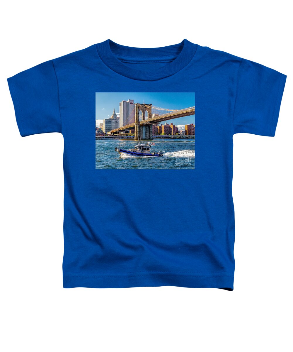 Nypd Toddler T-Shirt featuring the photograph NYPD on East River by Nick Zelinsky Jr