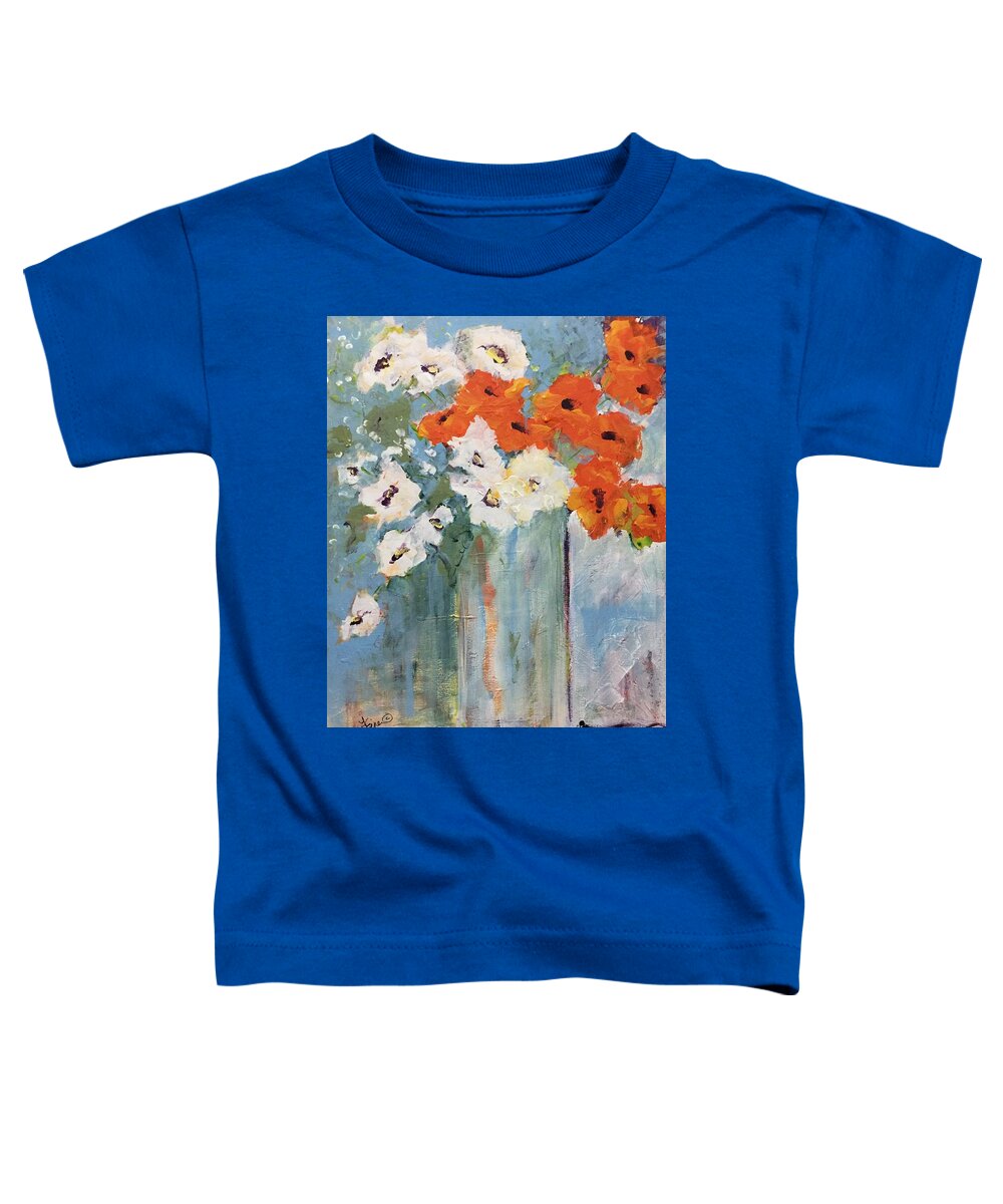 Floral Toddler T-Shirt featuring the painting Orange You Lovely by Terri Einer