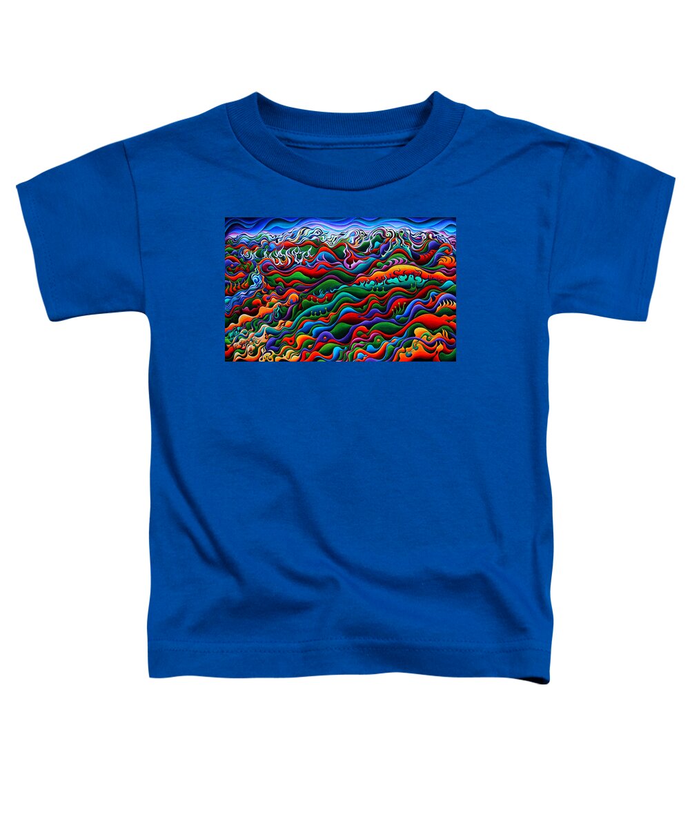 Landscape Toddler T-Shirt featuring the painting Pawnee Spirit Camp by Amy Ferrari