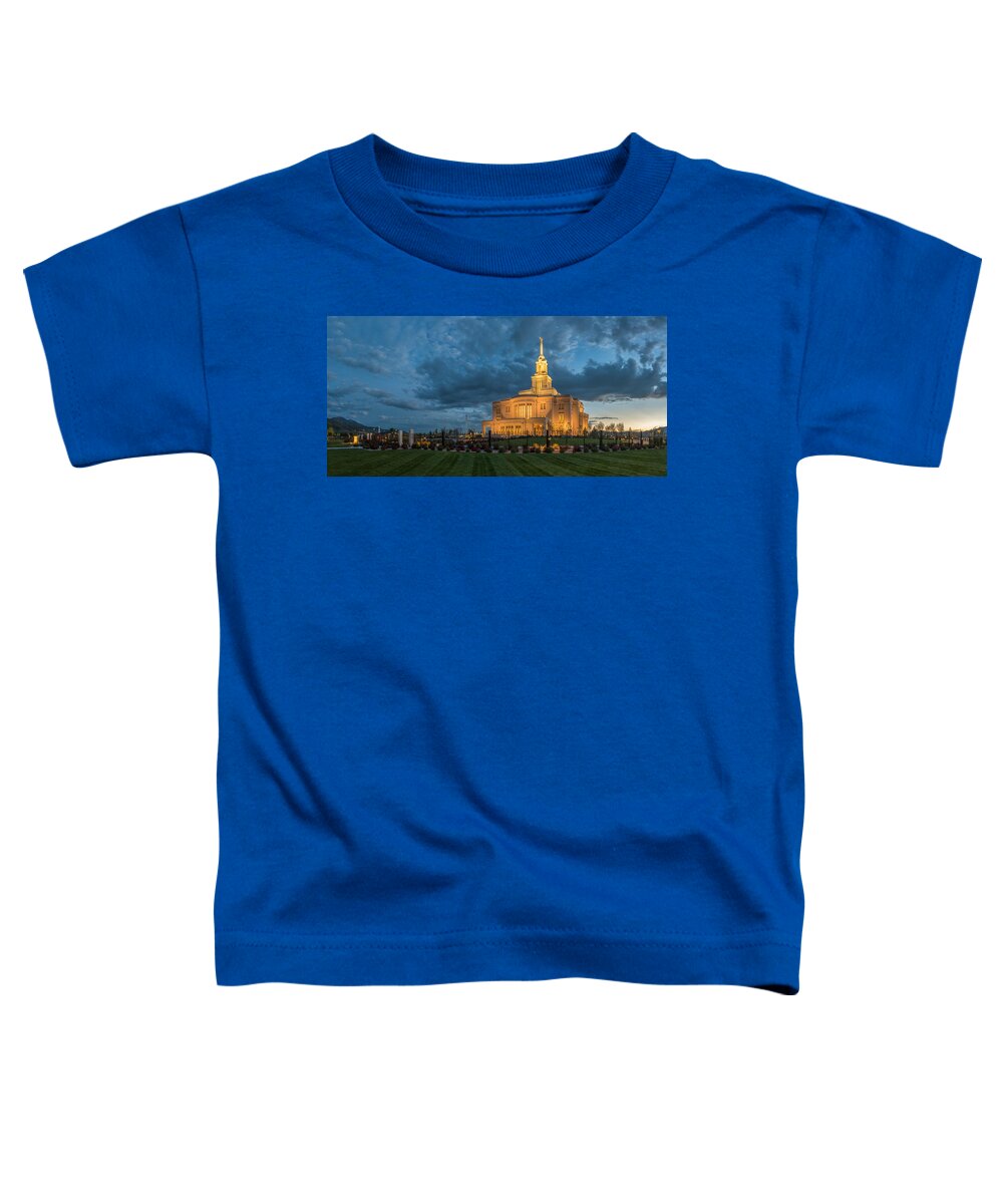 Payon Toddler T-Shirt featuring the photograph Payson Temple Panorama by Dustin LeFevre