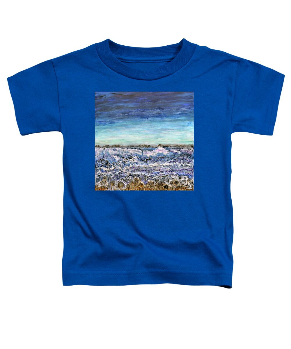 Sea Toddler T-Shirt featuring the painting Pensive Waters by Regina Valluzzi