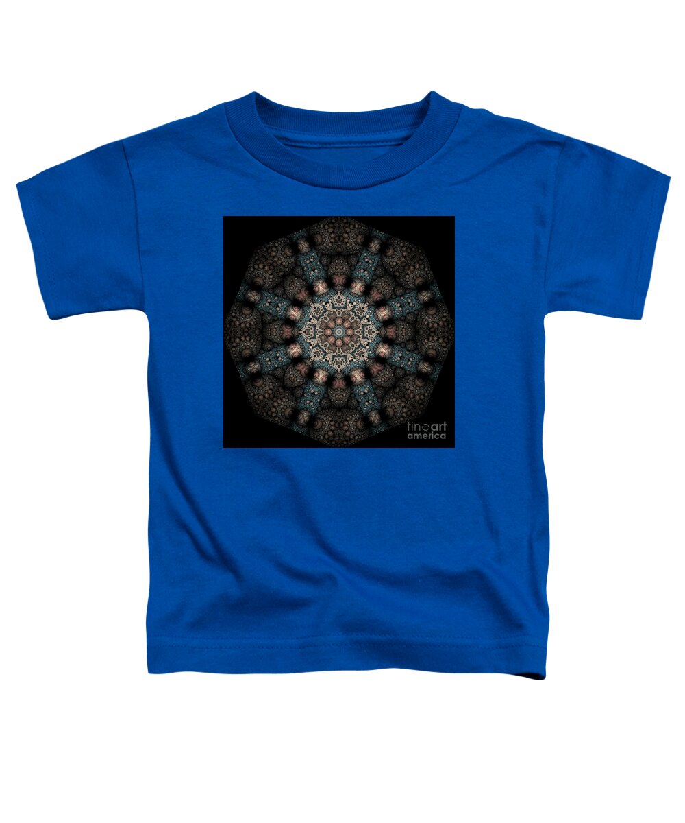 Kaleidoscope Photoshop Pscs2 Fractals Sia Music Love Fractal Blobs Titanium Abstract Circles Mandala Toddler T-Shirt featuring the digital art Persnickety Palpitations of Magnificent Malformations by Rhonda Strickland