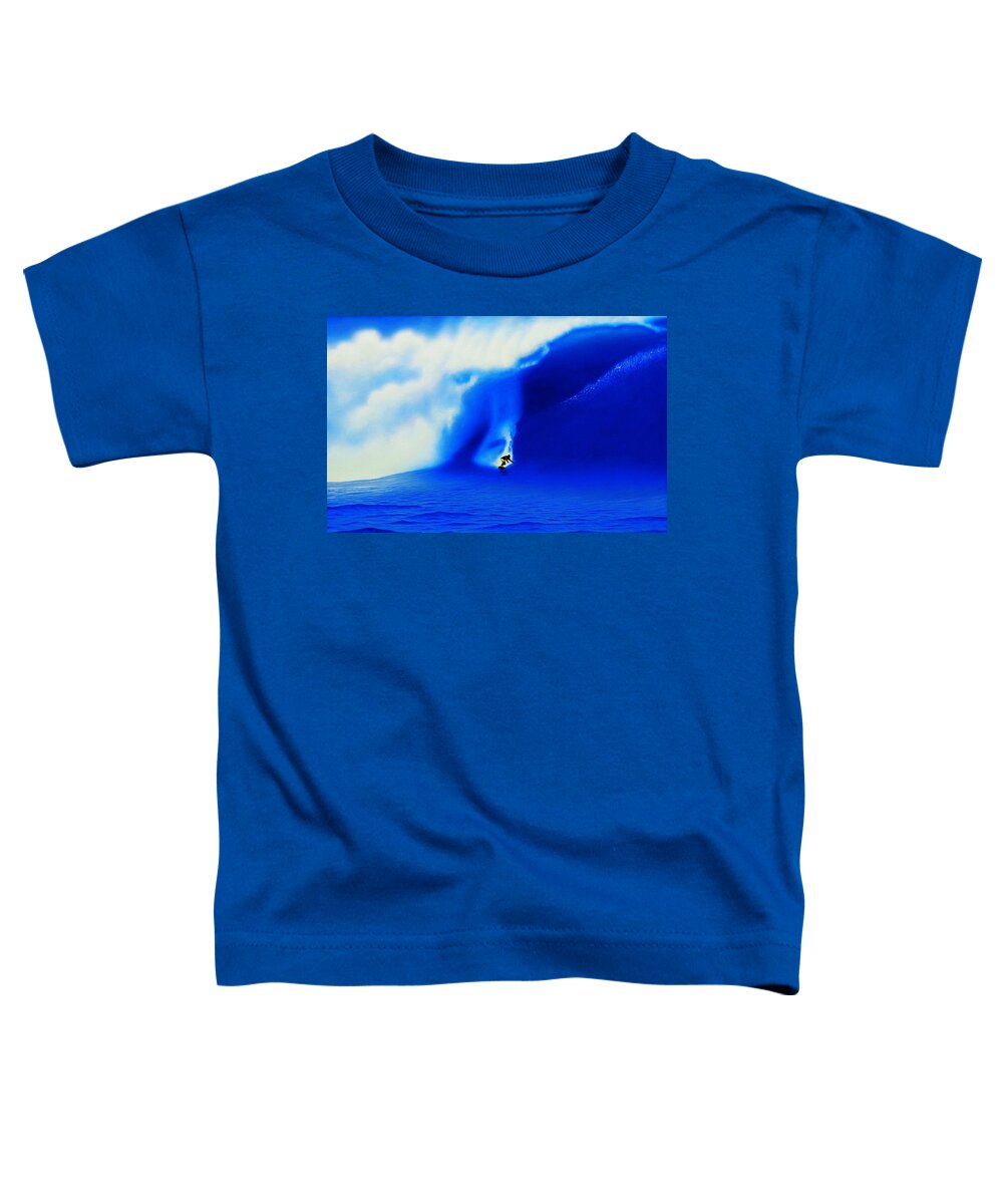 Surfing Toddler T-Shirt featuring the painting Jaws 2004 by John Kaelin
