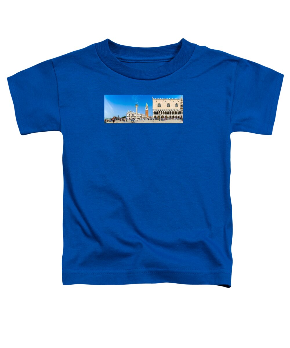 Biblioteca Nazionale Marciana Toddler T-Shirt featuring the photograph Piazzetta San Marco with Doge's Palace and Campanile, Venice by JR Photography