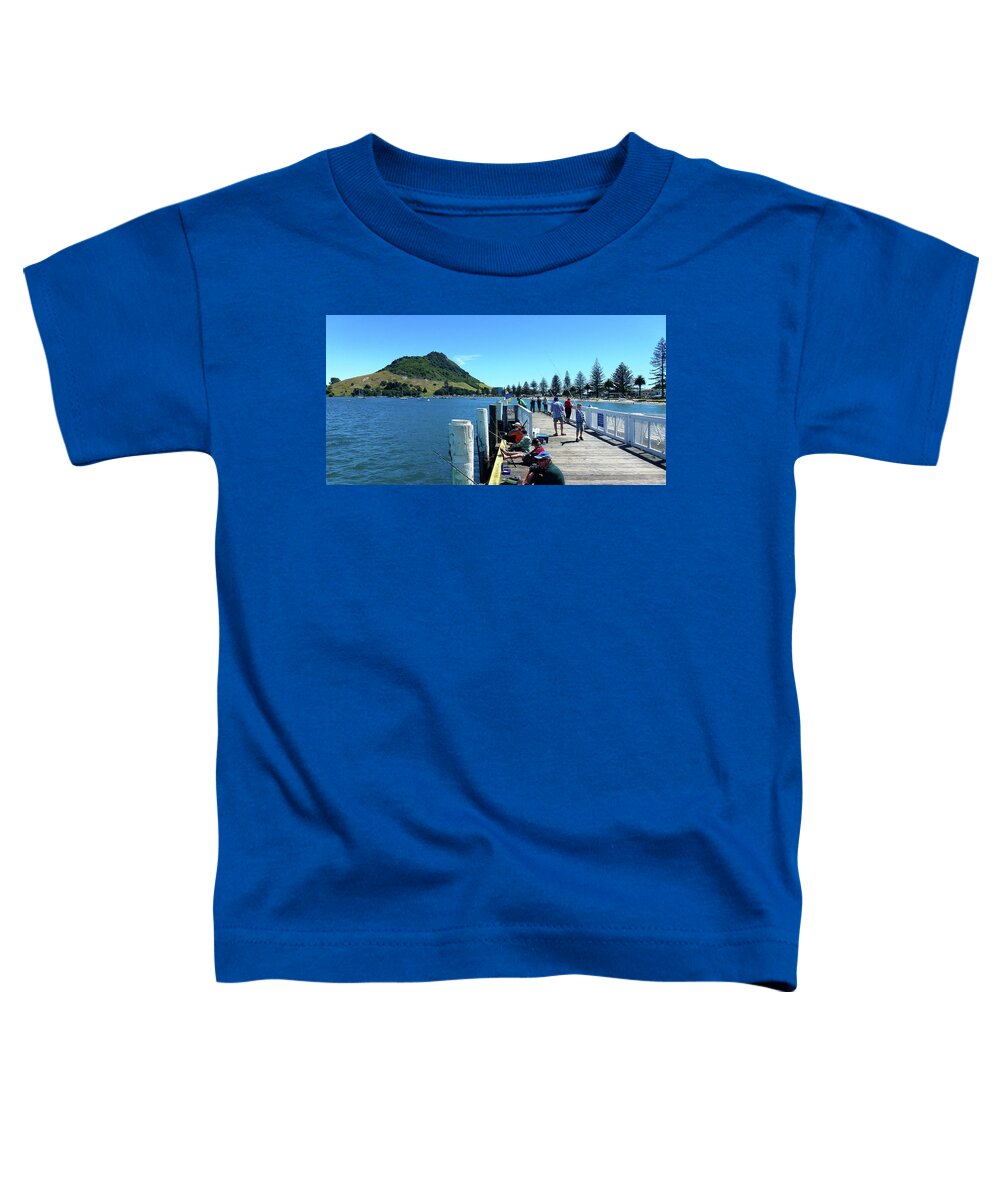 Pilot Bay Toddler T-Shirt featuring the photograph Pilot Bay Beach 8 - Mount Maunganui Tauranga New Zealand by Selena Boron