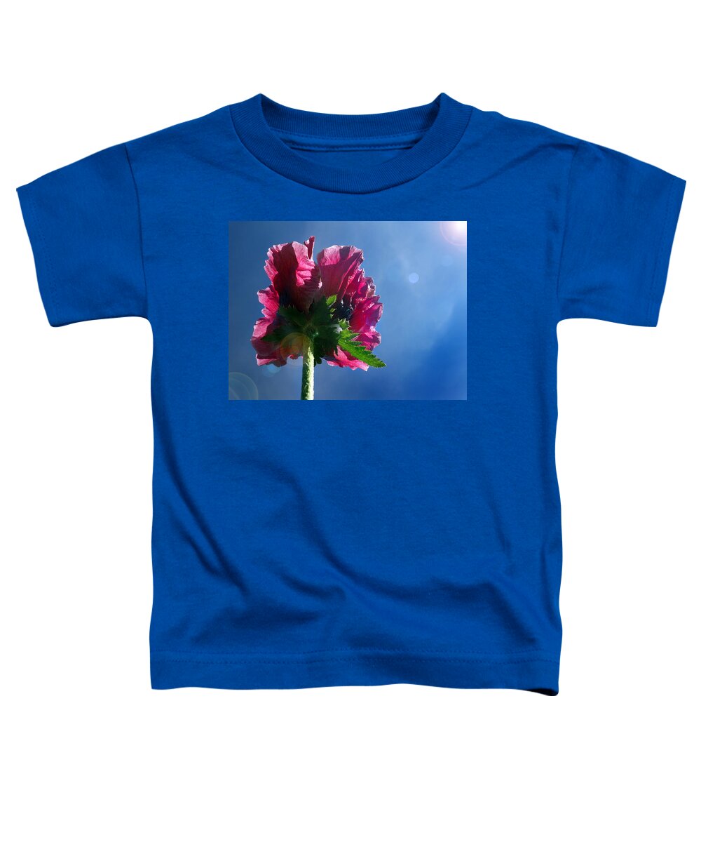 Back Side Of Flowers Toddler T-Shirt featuring the photograph Poppy in the Sun by David T Wilkinson