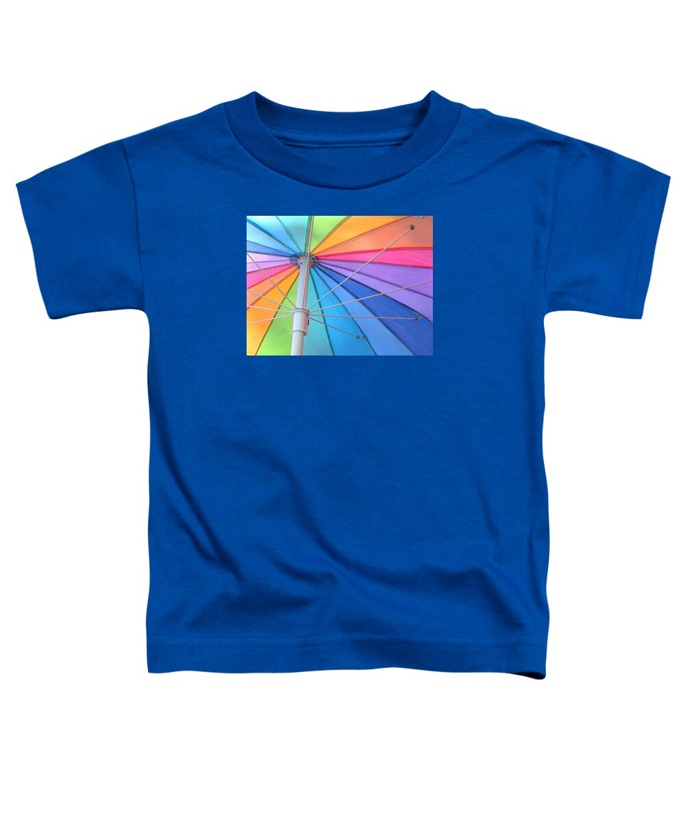 Umbrella Toddler T-Shirt featuring the photograph Rainbow Umbrella by Cathy Kovarik