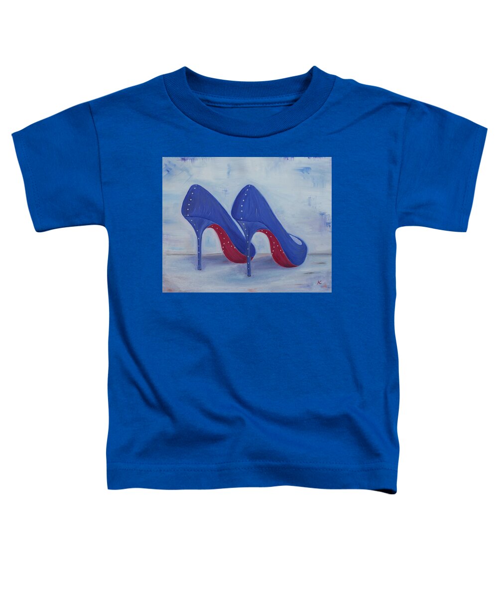 Shoes Toddler T-Shirt featuring the painting Red Soul Shoes by Neslihan Ergul Colley