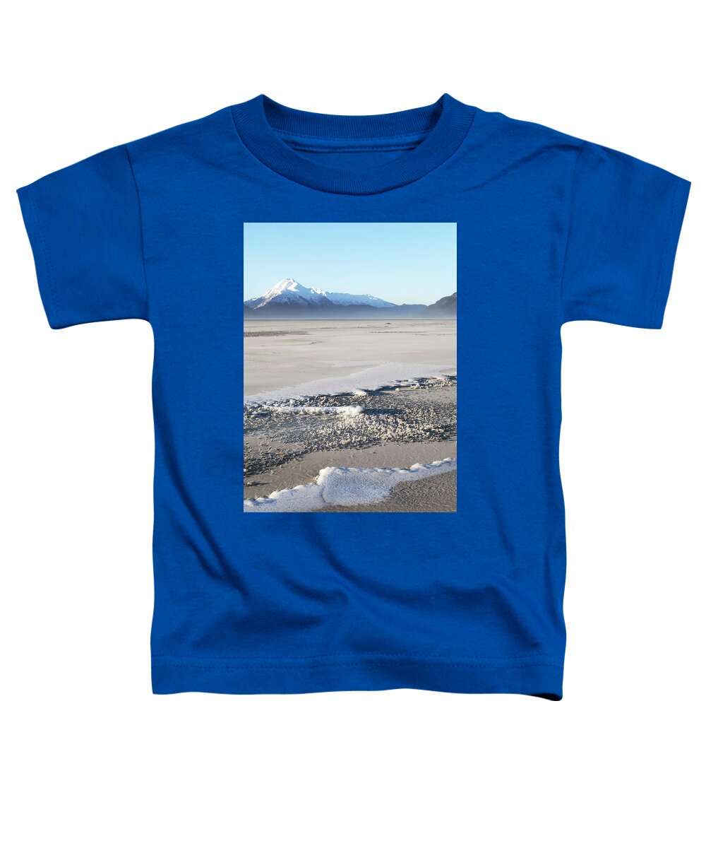 Chilkat River Toddler T-Shirt featuring the photograph Sand and snow in Southeast Alaska by Michele Cornelius