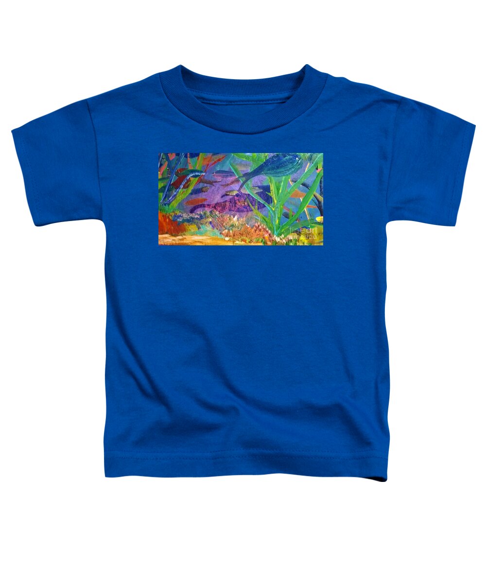 Ocean Beach Fish Toddler T-Shirt featuring the painting Sea Ya by James and Donna Daugherty