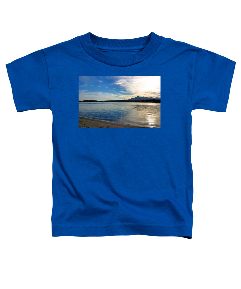 Lake Toddler T-Shirt featuring the photograph Silvery Reflection by Kristin Elmquist