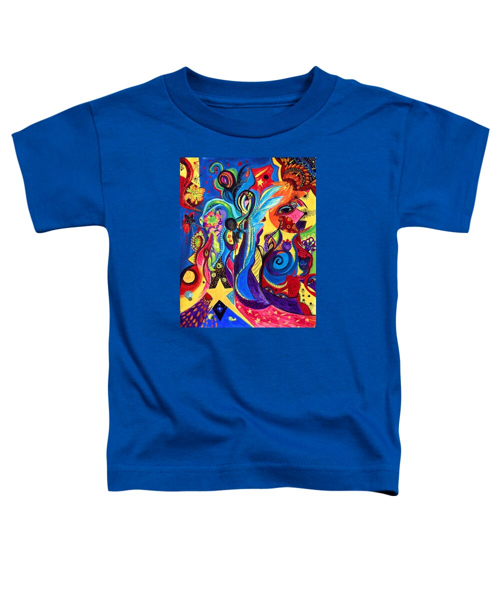 Abstract Toddler T-Shirt featuring the painting Guardian Angel by Marina Petro
