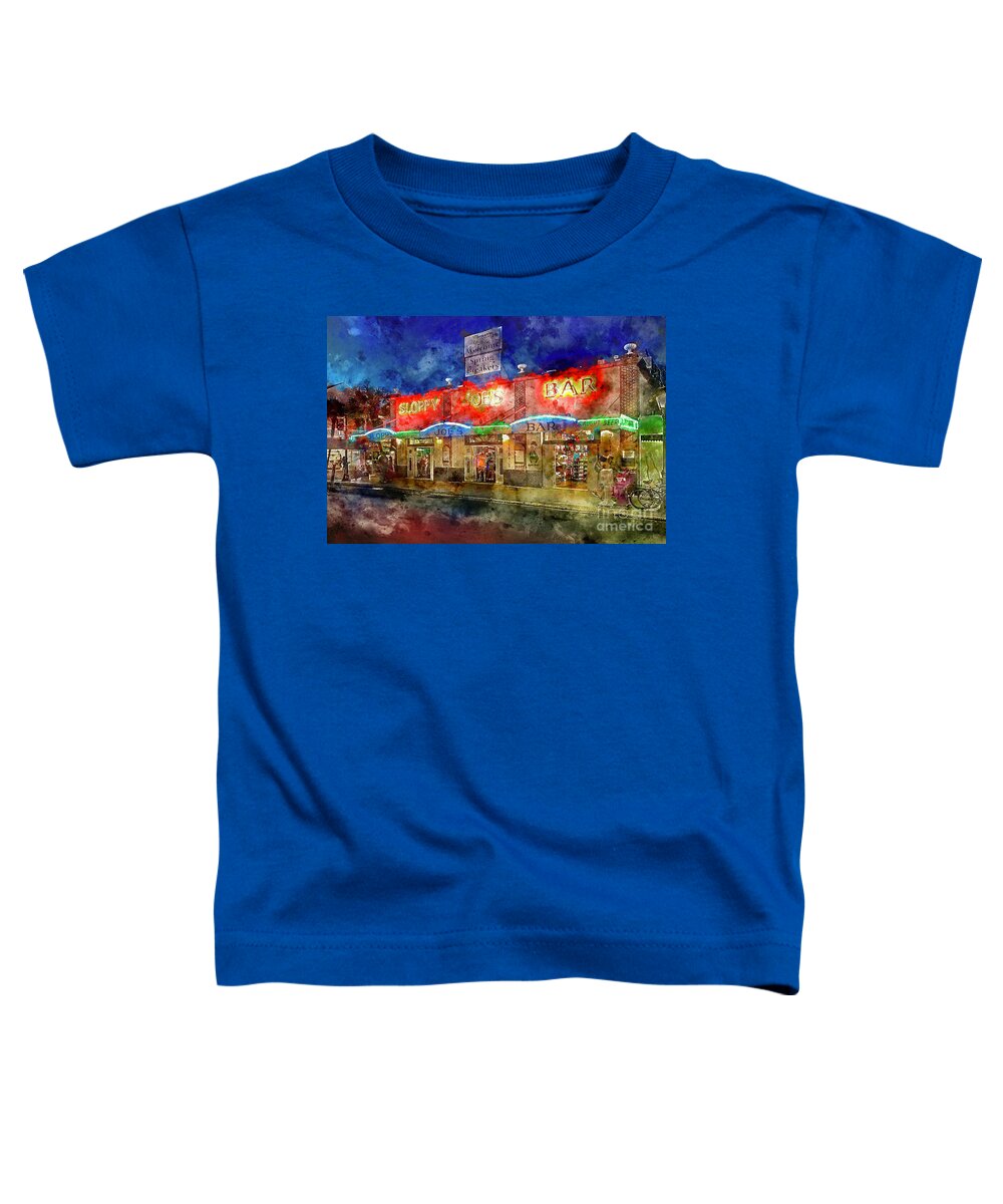 Sloppy Joes Toddler T-Shirt featuring the painting Sloppy Joes Key West by Jon Neidert