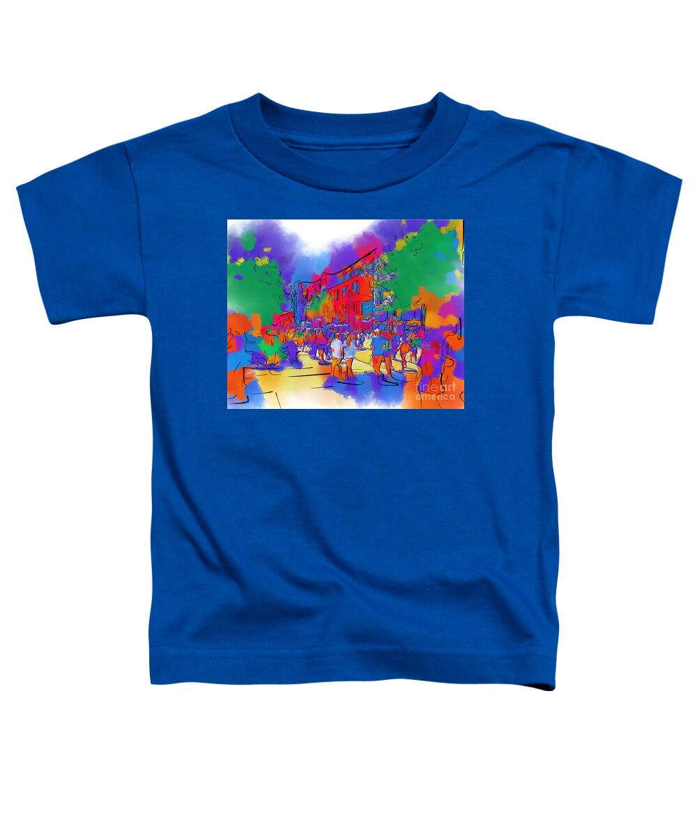 Seattle Toddler T-Shirt featuring the digital art Street Scene In Soft Abstract by Kirt Tisdale