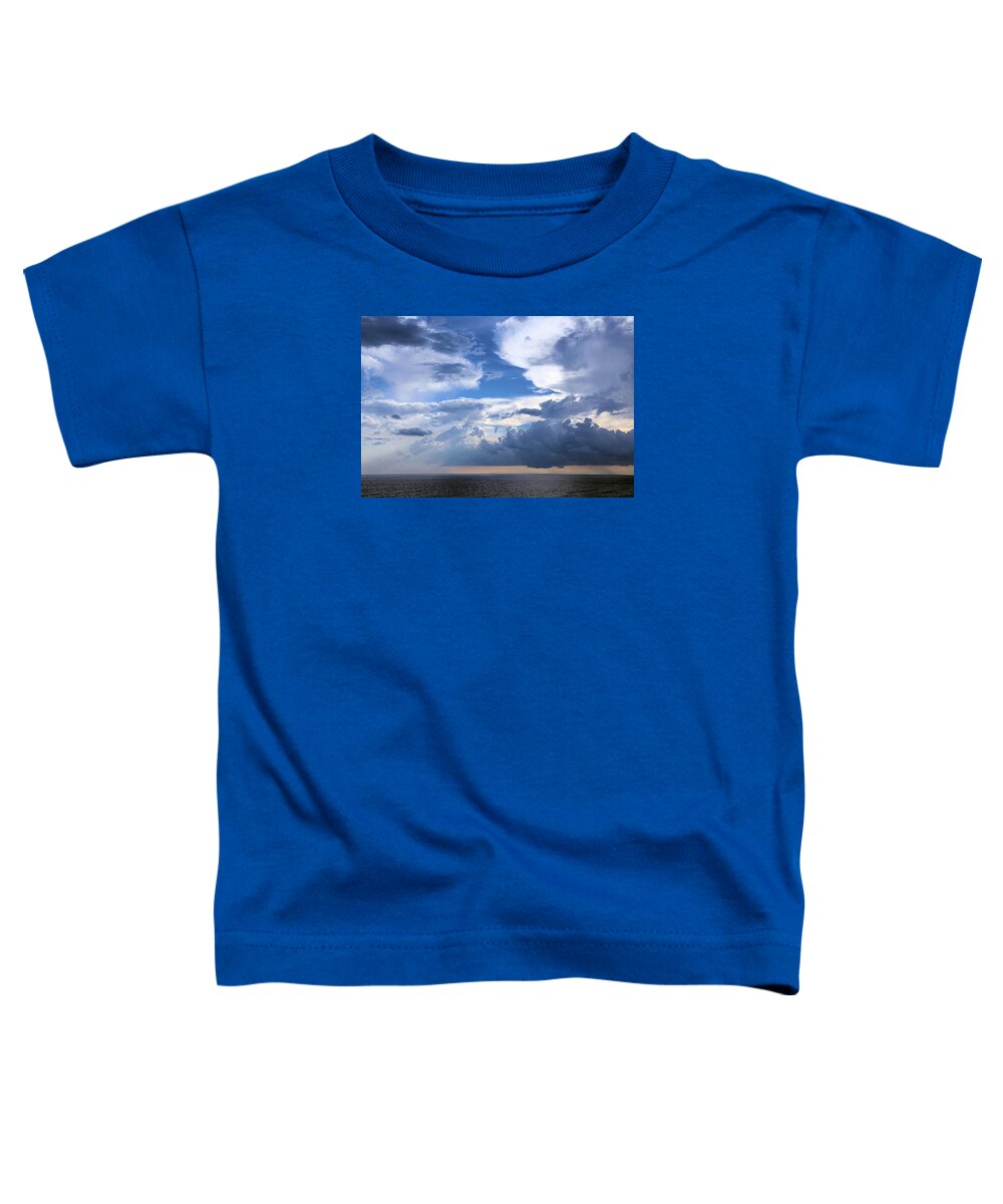 Gulf Of Mexico Toddler T-Shirt featuring the photograph Sun and Rain Over The Gulf by Theresa Campbell