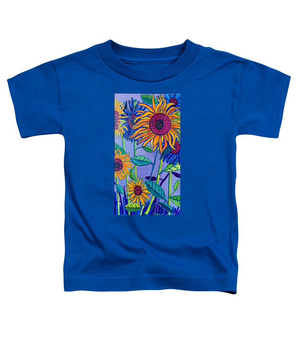 Sunflowers Toddler T-Shirt featuring the painting Sunflower Garden by Debra Bretton Robinson