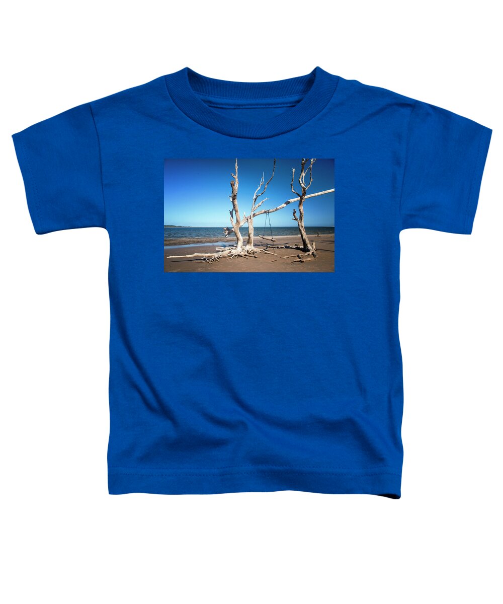 Crystal Yingling Toddler T-Shirt featuring the photograph Swingin' at low Tide by Ghostwinds Photography