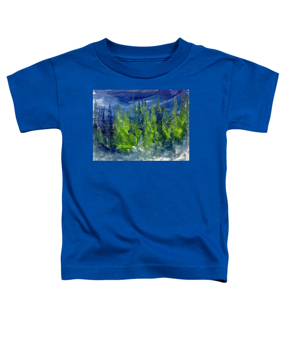 Abstract Landscaping Painting Toddler T-Shirt featuring the painting The Left Over Woods by Desmond Raymond