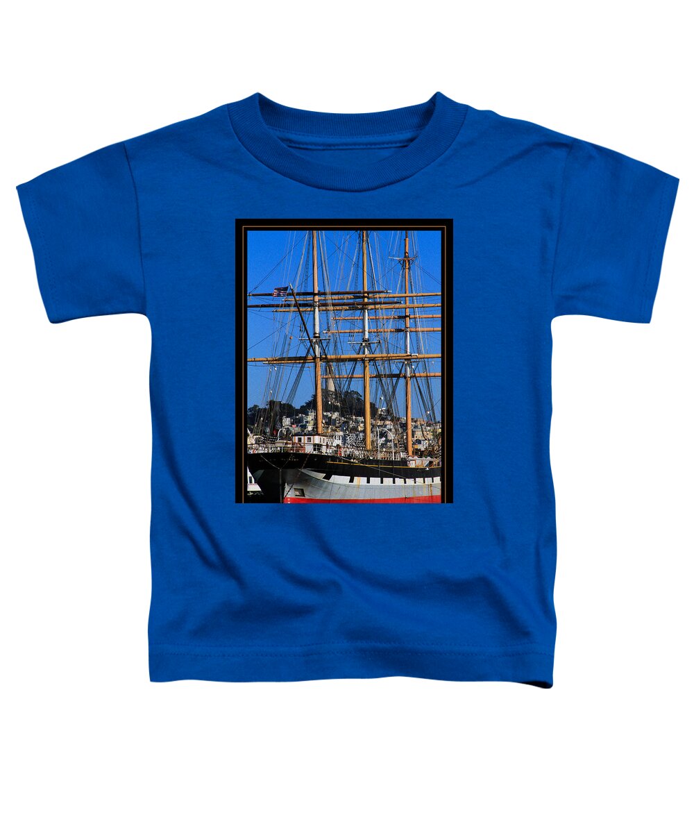 Bonnie Follett Toddler T-Shirt featuring the photograph The ship Balclutha by Bonnie Follett