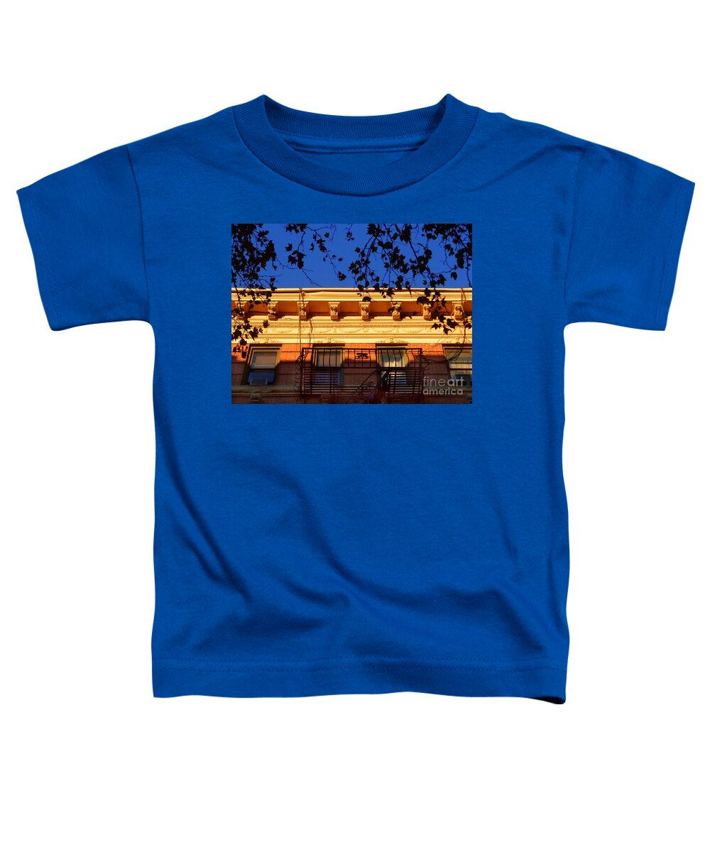 Orange Toddler T-Shirt featuring the photograph The Upper Crust - Rooftops of Olde New York by Miriam Danar