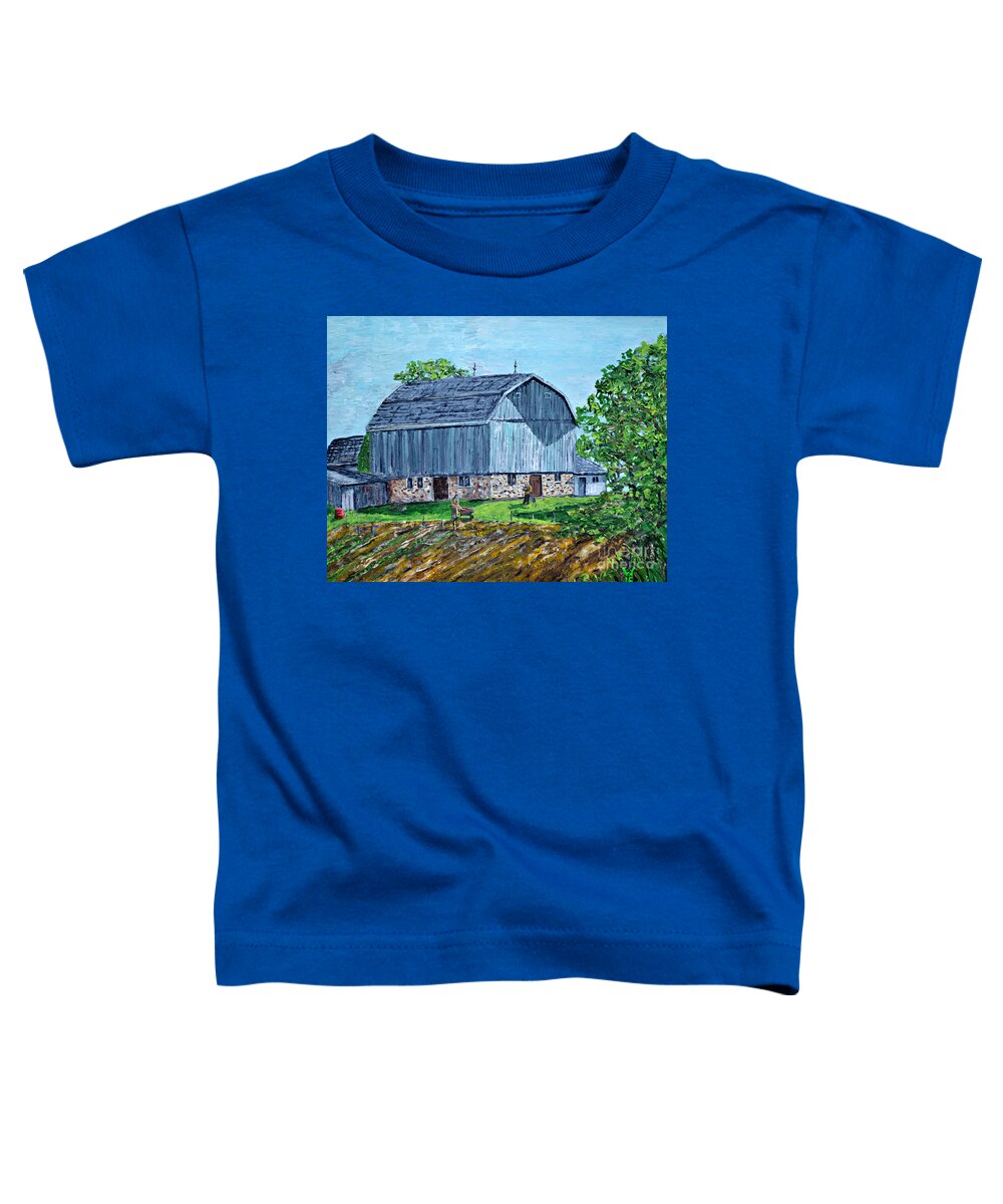The Victory Garden Farm Toddler T-Shirt featuring the painting The Victory Garden Farm by Richard Wandell