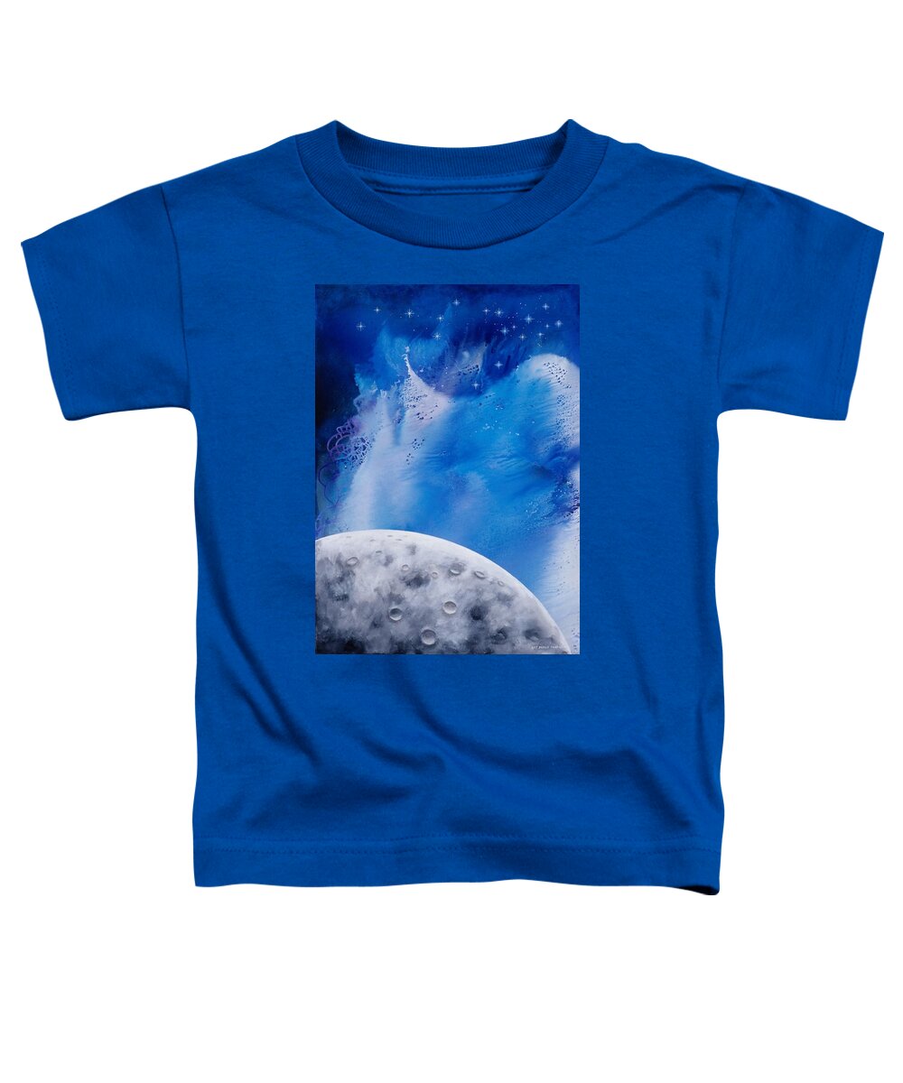 Spiritual Toddler T-Shirt featuring the painting Transcendental Moon by Lee Pantas