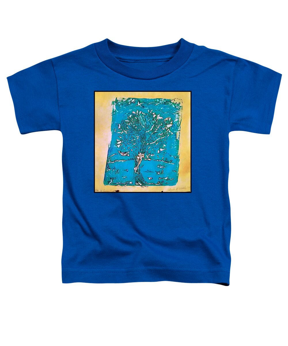 Tree Toddler T-Shirt featuring the mixed media Tree in Summer by Angela Weddle