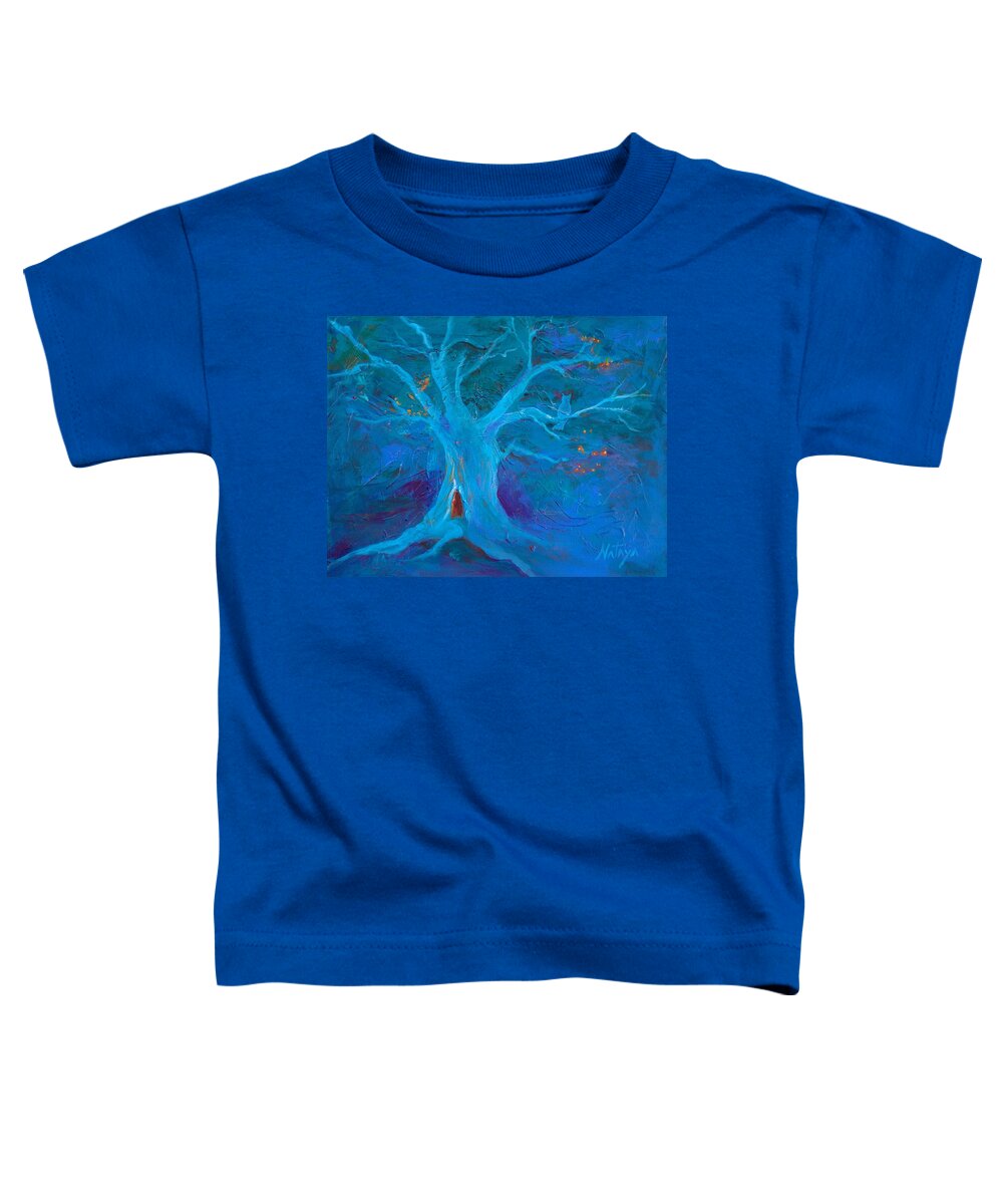 Trees Toddler T-Shirt featuring the painting Tree Spirits by Nataya Crow