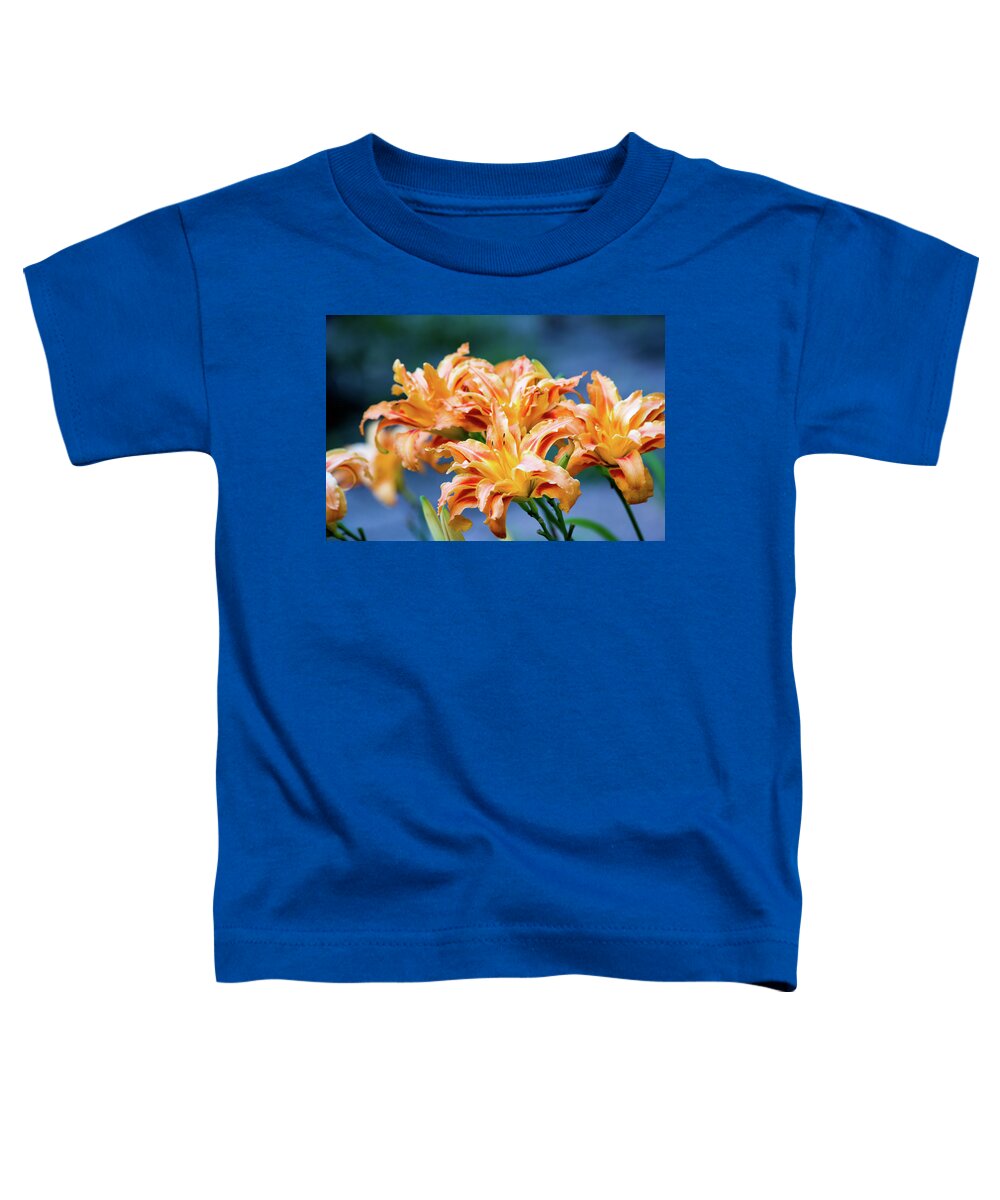 Lilies Toddler T-Shirt featuring the photograph Triple Lilies by Linda Segerson