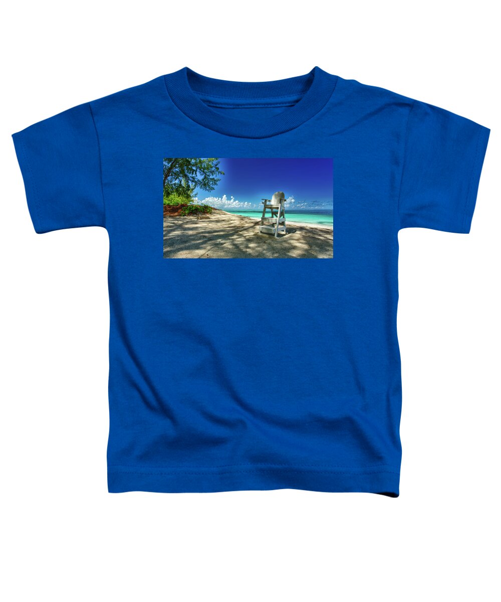 Beach Toddler T-Shirt featuring the photograph Tropical Beach Chair by Dillon Kalkhurst