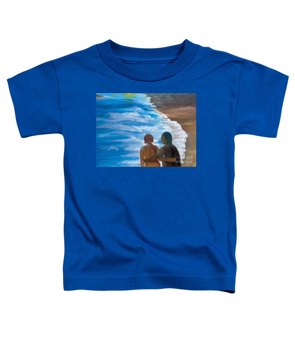 Landscape Toddler T-Shirt featuring the painting Us Against The World by Saundra Johnson