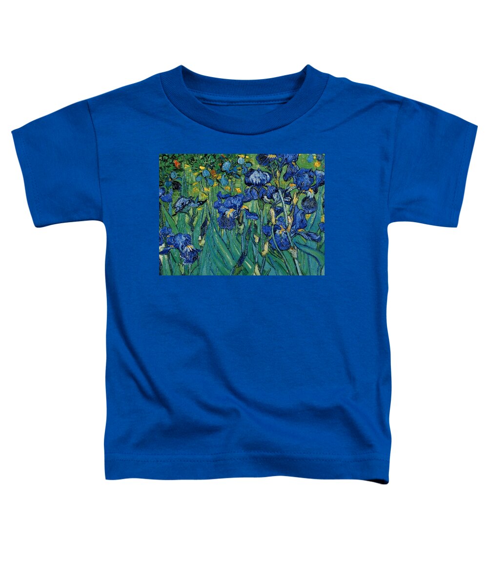 Vincent Van Gogh Iris Detail Toddler T-Shirt featuring the painting Vincent Van Gogh Iris detail by MotionAge Designs